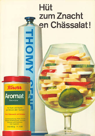 Hüt zum Znacht en Chässalat! Knorr Aromat, Thomy Senf