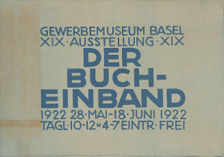 XIX Ausstellung XIX, Der Bucheinband, Gewerbemuseum Basel