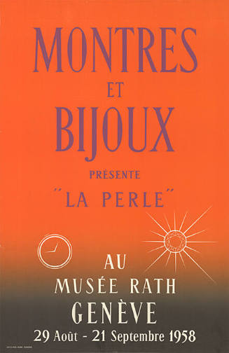 Montres et Bijoux présente La Perle, Musée Rath Genève