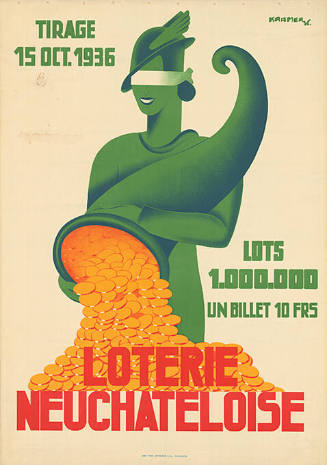 Tirage 15. oct 1936, Lots 1'000'000 un billet 10 FRS, Loterie Neuchâteloise