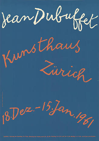 Jean Dubuffet, Kunsthaus Zürich