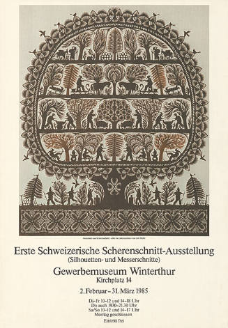 Erste Schweizerische Scherenschnitt-Ausstellung, Gewerbemuseum Winterthur