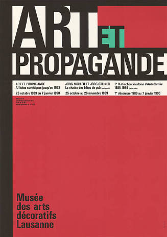 Art et Propagande, Affiches soviétiques jusqu’en 1953, Musée des arts décoratifs, Lausanne