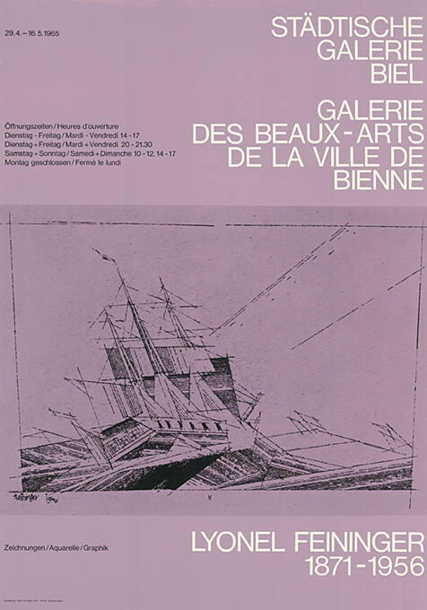 Lyonel Feininger 1871–1956, Städtische Galerie Biel, Galerie des Beaux-Arts de la Ville de Bienne