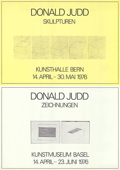 Ausstellung Donald Judd, Skulpturen, Kunsthalle Bern, Donald Judd, Zeichnungen, Kunstmuseum Basel