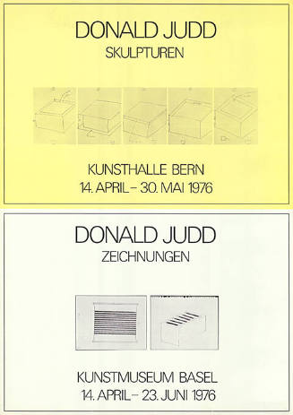 Ausstellung Donald Judd, Skulpturen, Kunsthalle Bern, Donald Judd, Zeichnungen, Kunstmuseum Basel