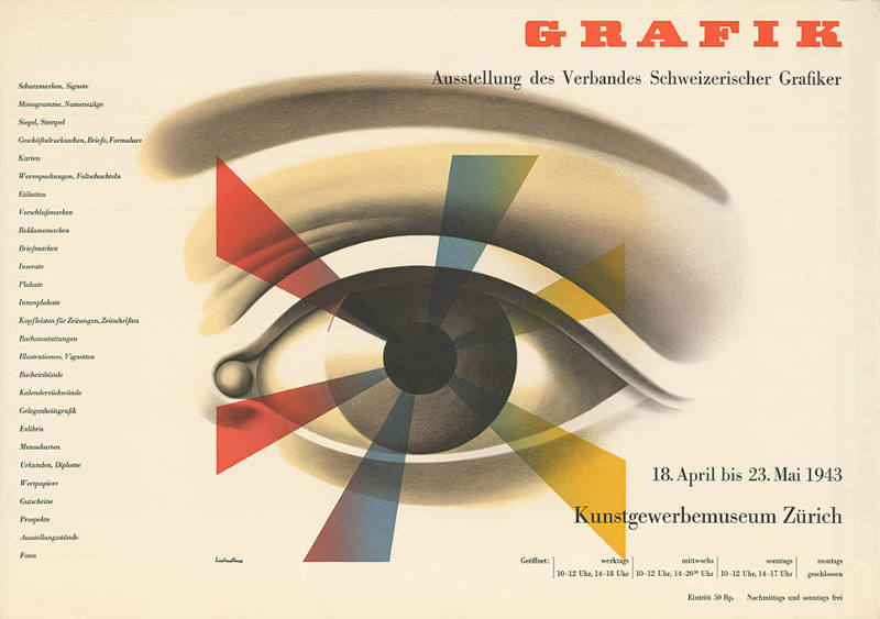 Grafik, Ausstellung des Verbandes Schweizerischer Grafiker, Kunstgewerbemuseum Zürich