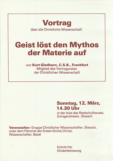 Gruppe Christlicher Wissenschaft, Sissach