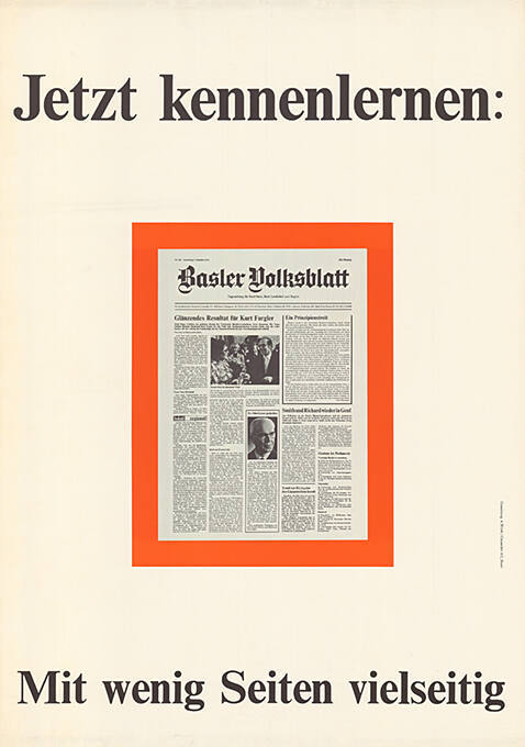 Jetzt kennenlernen: Basler Volksblatt, Mit wenig Seiten vielseitig