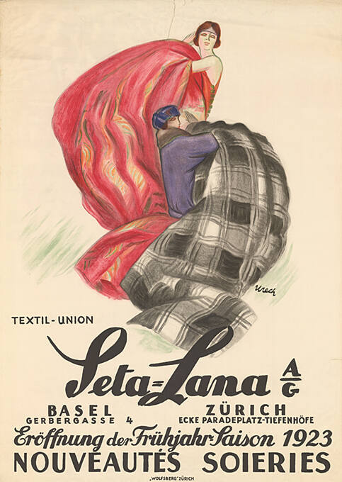 Textil-Union, Seta-Lana AG, Basel, Zürich, Eröffnung der Frühjahr-Saison 1923, Nouveautés soieries