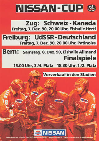 Nissan-Cup, Zug: Schweiz – Kanada, Freiburg: UdSSR – Deutschland, Bern: Finalspiele