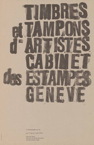 Timbres et Tampons d’Artistes, Cabinet des Estampes, Genève