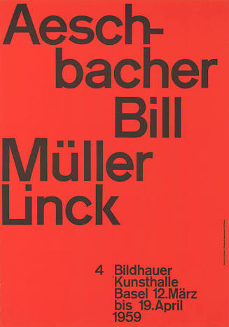 Aeschbacher, Bill, Müller, Linck, 4 Bildhauer, Kunsthalle Basel
