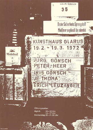 Jürg Gönsch, Peter Heer, Iris Gönsch, Je Thoma, Erich Leuzinger, Kunsthaus Glarus