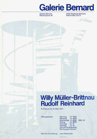 Willy Müller-Brittnau, Rudolf Reinhard, Galerie Bernard, Solothurn