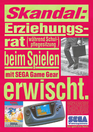 Skandal: Erziehungsrat beim Spielen mit Sega Game Gear erwischt. Sega