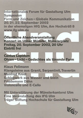 Symposion, Öffentliche Abendveranstaltung, Konzert im Ulmer Münster, Internationales Forum für Gestaltung Ulm
