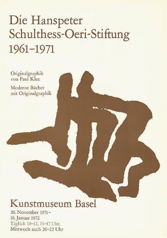 Die Hanspeter Schulthess-Oeri-Stiftung, 1961–1971, Kunstmuseum Basel