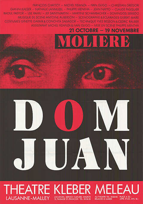Dom Juan, Molière, Théâtre Kléber-Méleau, Vidy, Lausanne