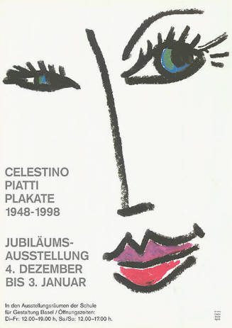 Celestino Piatti, Plakate 1948–1998, Ausstellungsräume Schule für Gestaltung, Basel