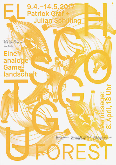 El Tschuggo Forest, eine analoge Game-Landschaft, Patrick Graf + Julian Schilling, Ausstellungsraum Klingental, Basel