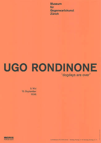 Ugo Rondinone, Museum für Gegenwartskunst Zürich