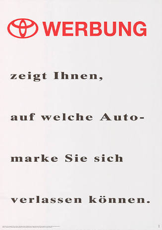 Werbung, zeigt Ihnen, auf welche Automarke Sie sich verlassen können.