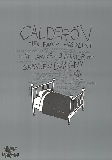 Calderón, Pier Paolo Pasolini, Grange de Dorigny, Lausanne