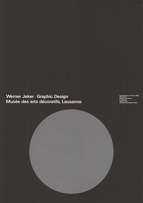 Werner Jeker, Graphic Design, Musée des arts décoratifs, Lausanne