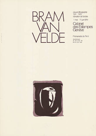 Bram van Velde, Cabinet des Estampes Genève