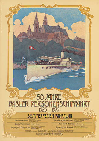 50 Jahre Basler Personenschiffahrt, 1925–1975, Sommerferien-Fahrplan
