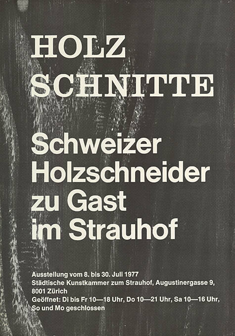 Holzschnitte, Schweizer Holzschneider zu Gast im Strauhof