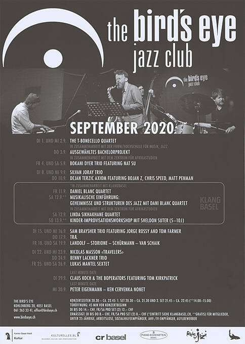 The Bird’s Eye Jazz Club, September 2020