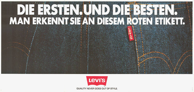 Die Ersten. Und die Besten. Man erkennt sie an diesem roten Etikett. Levi’s