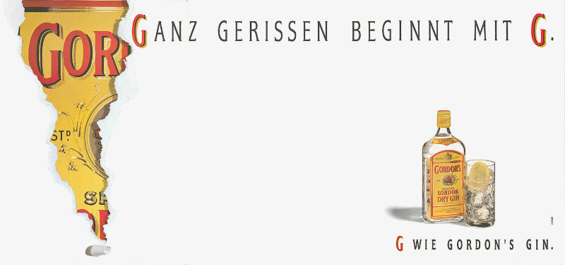 Gordon’s Dry Gin, Ganz gerissen beginnt mit G