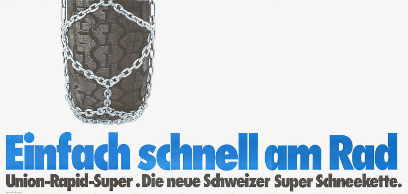 Einfach schnell am Rad, Union-Rapid-Super. Die neue Schweizer Super Schneekette.