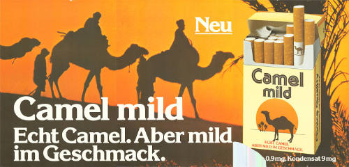 Camel mild. Echt Camel. Aber mild im Geschmack.