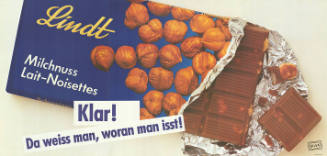 Lindt Schokoladen, Milchnuss, Klar! Da weiss man, woran man isst!