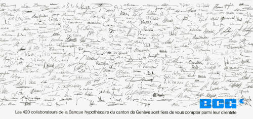 Les 420 collaborateurs de la Banque hypothécaire du canton de Genève sont fiers de vous compter parmi leur clientèle. BCG