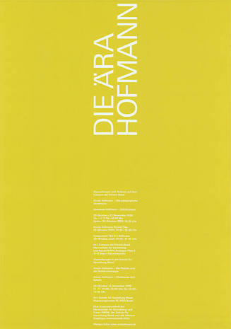 Die Ära Hofmann, Schule für Gestaltung, Hochschule für Gestaltung FHNW