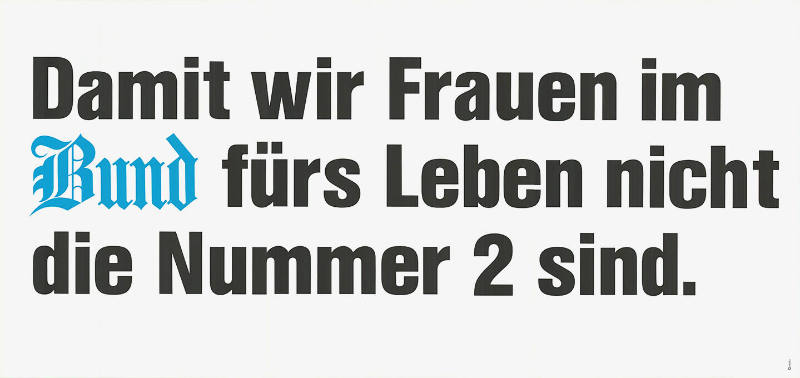 Damit wir Frauen im Bund fürs Leben nicht die Nummer 2 sind.