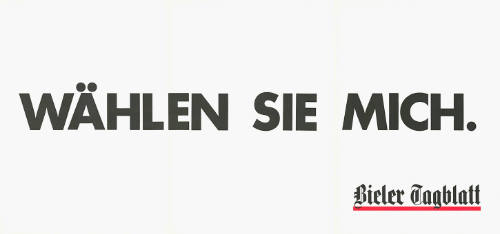 Wählen Sie mich. Bieler Tagblatt