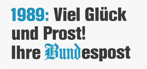 1989: Viel Glück und Prost! Ihre Bundespost