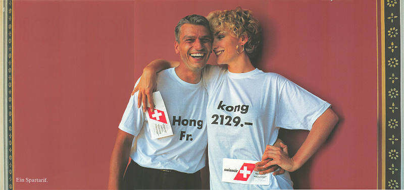 Swissair, Hong Kong Fr. 2129.-, Ein Spartarif.