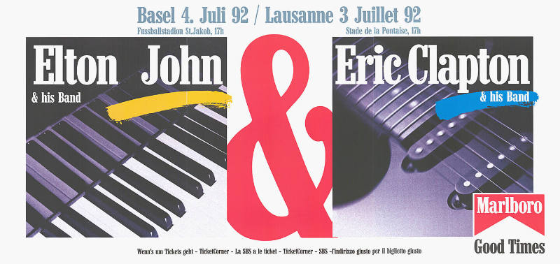 Elton John, Eric Clapton, Basel, Lausanne