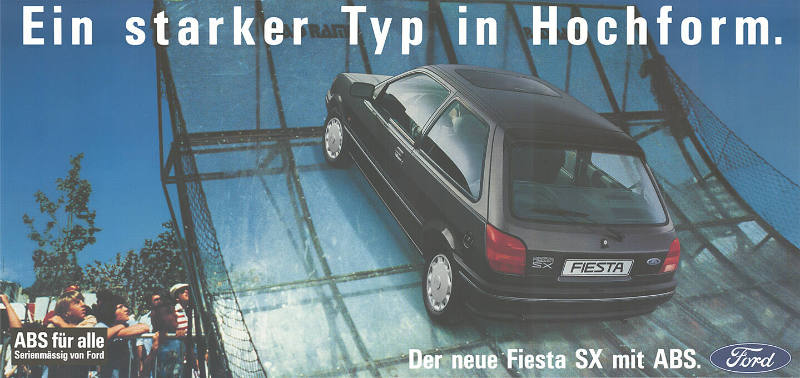 Ein starker Typ in Hochform. Der neue Fiesta SX mit ABS. Ford