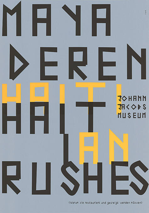 Maya Deren, Haitian Rushes, Johann Jacobs Museum