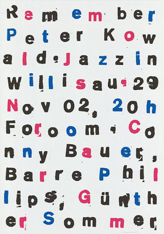 Jazz in Willisau, Remember Peter Kowald