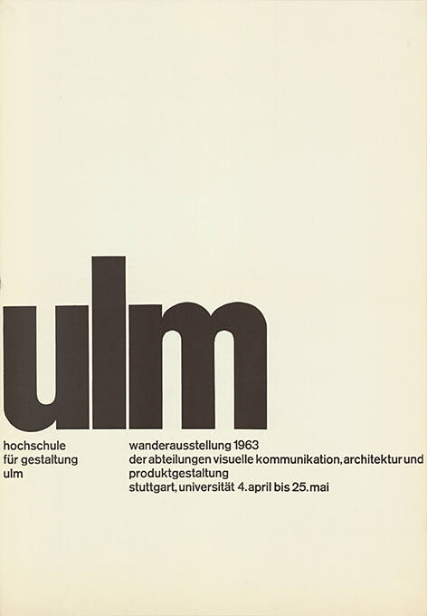 Ulm, Hochschule für Gestaltung Ulm, Wanderausstellung 1963
