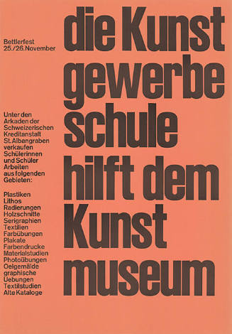 Die Kunstgewerbeschule hilft dem Kunstmuseum